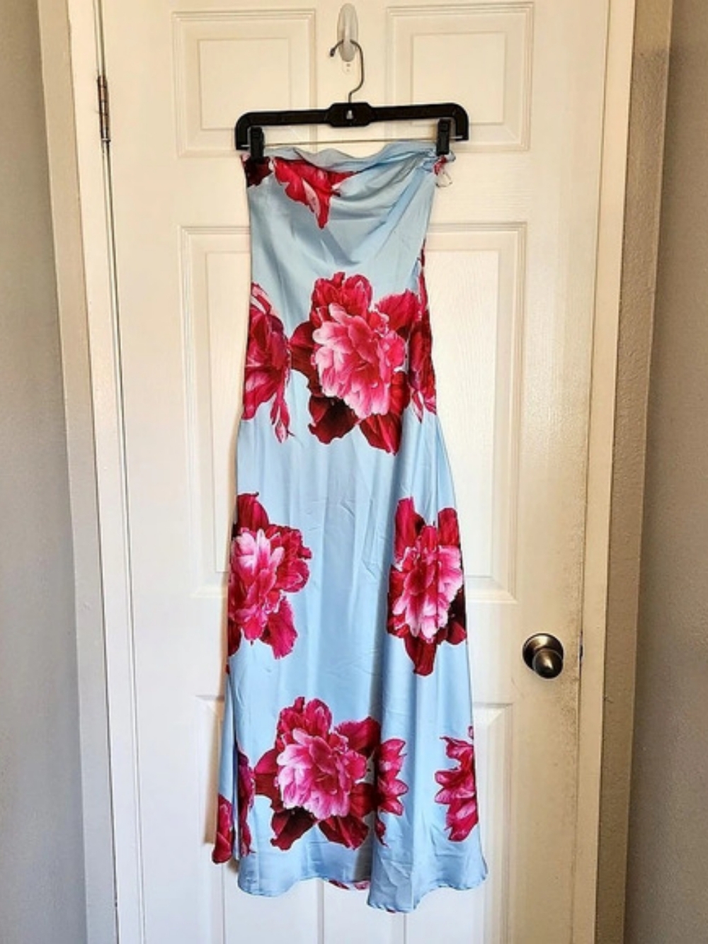 Paper Heart Floral Maxi Dress in Blue & Pink Size XS NWT